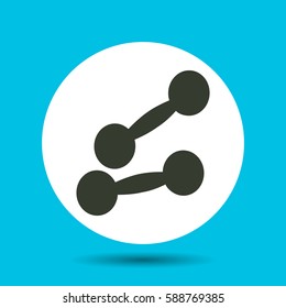 Dumbbel icon. Flat vector illustration in black on white background.