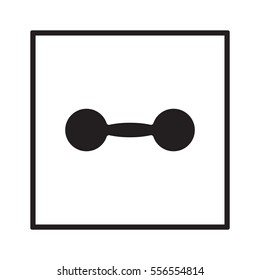 Dumbbel  icon, isolated. Flat  design.