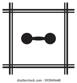 Dumbbel  icon, isolated. Flat  design.