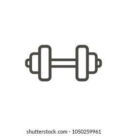Dumbbel icon vector. Line gym dumbbel symbol. Trendy flat outline ui sign design. Thin linear graphic pictogram for web site, mobile application. Logo illustration. Eps10.