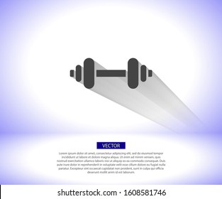 Dumbbel vector icon , lorem ipsum Flat design