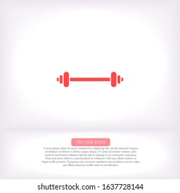 Dumbbel vector icon , lorem ipsum Flat design
