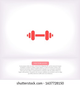 Dumbbel vector icon , lorem ipsum Flat design