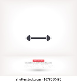 Dumbbel vector icon , lorem ipsum Flat design