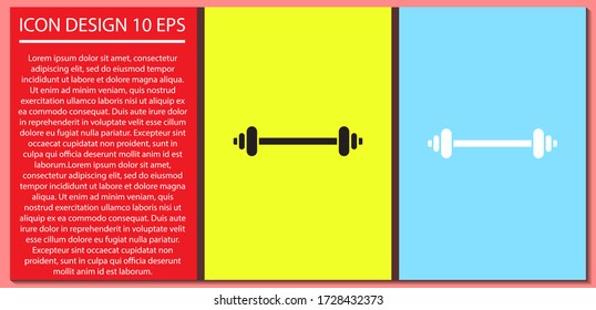 Dumbbel vector icon , lorem ipsum Flat design