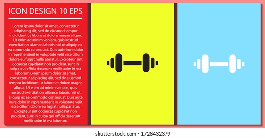 Dumbbel vector icon , lorem ipsum Flat design