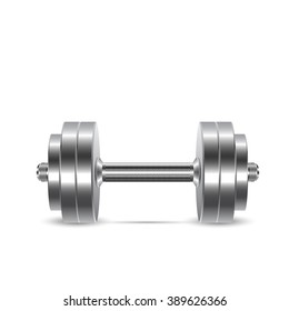 dumbbell in 3D for fitness classes on a white background