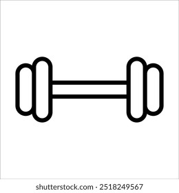 Diseño de Vector de línea de icono de mancuerna Barbell en estilo de moda