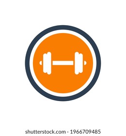 Dumbbell or barbell logo icon design template elements