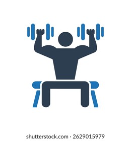 Dumbbell Bench Press Icon Isolated On White Background