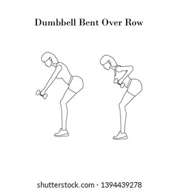 Dumbbell bent over row exercise outline