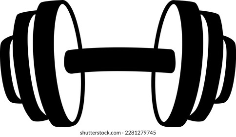 Dumbbell Black Icon. Vector Illustration Dumbbell for the Gym.