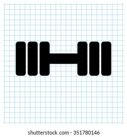 Dumbbell - black vector icon