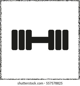 Dumbbell  - black vector icon