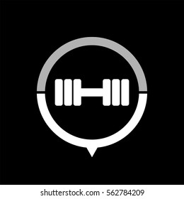 Dumbbell  - black vector icon