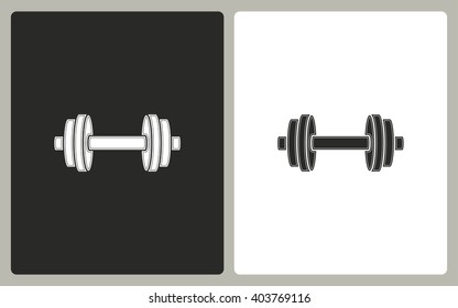 Dumbbell   -  black and white icons. Vector illustration. 