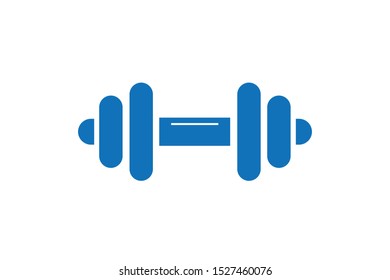 Dumbbell blue icon vector isolated