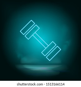 Dumbbell blue neon vector icon. Simple element illustration from map and navigation concept. Dumbbell blue neon vector icon. Real estate concept vector illustration.