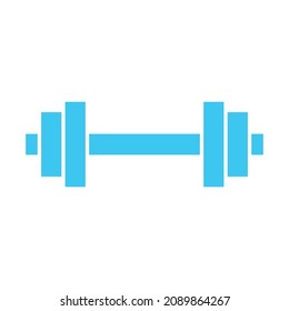 Dumbbell blue vector icon for apps and web sites