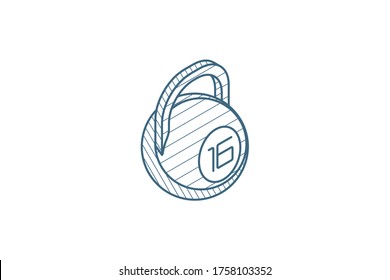 dumbbell Bob isometric icon. 3d vector illustration. Isolated line art technical drawing. Editable stroke