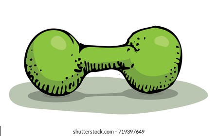 dumbbell cartoon doodle vector illustration