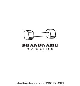 dumbbell cartoon icon design logo black modern isolated vector illustration