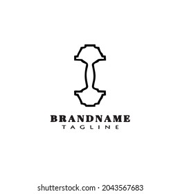 dumbbell cartoon icon design template logo black modern isolated illustration