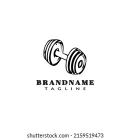 dumbbell cartoon icon design template logo black modern isolated vector cute