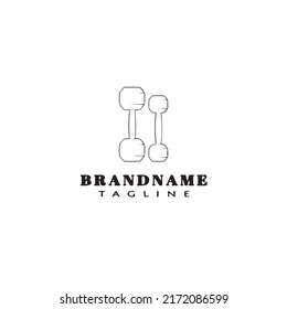 dumbbell cartoon icon design template logo black modern isolated cute illustration