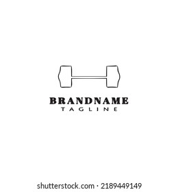 dumbbell cartoon icon design template logo black modern isolated illustration