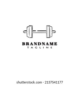 dumbbell cartoon icon template logo black modern isolated vector illustration