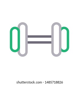 dumbbell colour line vector icon