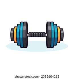 Dumbbell Colourful Vector Flat Illustration. Perfect for different cards, textile, web sites, apps 
