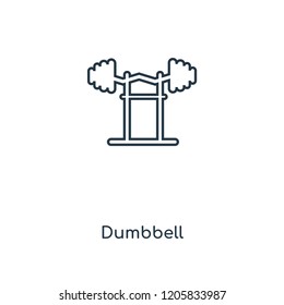 Dumbbell concept line icon. Linear Dumbbell concept outline symbol design. This simple element illustration can be used for web and mobile UI/UX.