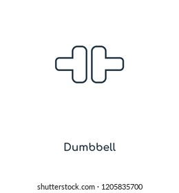 Dumbbell concept line icon. Linear Dumbbell concept outline symbol design. This simple element illustration can be used for web and mobile UI/UX.