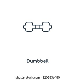 Dumbbell concept line icon. Linear Dumbbell concept outline symbol design. This simple element illustration can be used for web and mobile UI/UX.