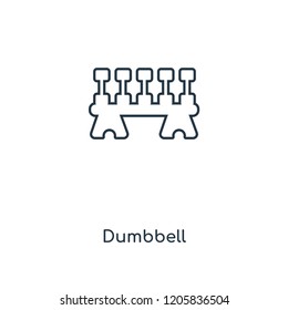 Dumbbell concept line icon. Linear Dumbbell concept outline symbol design. This simple element illustration can be used for web and mobile UI/UX.