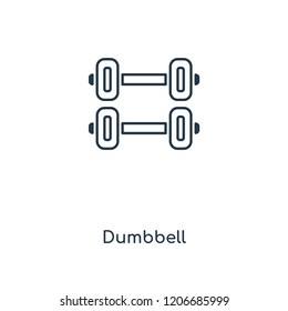 Dumbbell concept line icon. Linear Dumbbell concept outline symbol design. This simple element illustration can be used for web and mobile UI/UX.