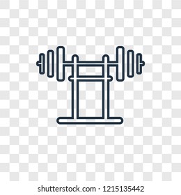 Dumbbell concept vector linear icon isolated on transparent background, Dumbbell concept transparency concept in outline style