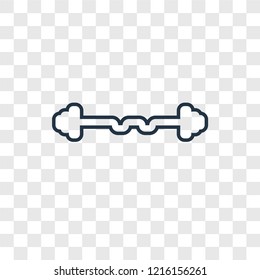 Dumbbell concept vector linear icon isolated on transparent background, Dumbbell concept transparency concept in outline style