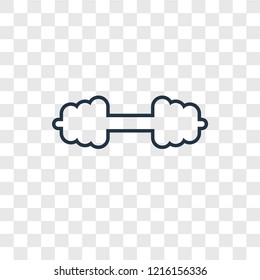 Dumbbell concept vector linear icon isolated on transparent background, Dumbbell concept transparency concept in outline style