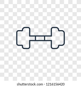 Dumbbell concept vector linear icon isolated on transparent background, Dumbbell concept transparency concept in outline style
