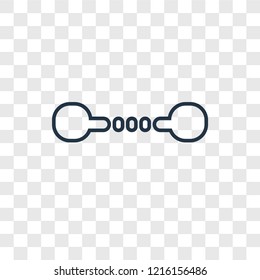 Dumbbell concept vector linear icon isolated on transparent background, Dumbbell concept transparency concept in outline style