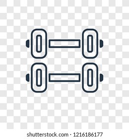Dumbbell concept vector linear icon isolated on transparent background, Dumbbell concept transparency concept in outline style