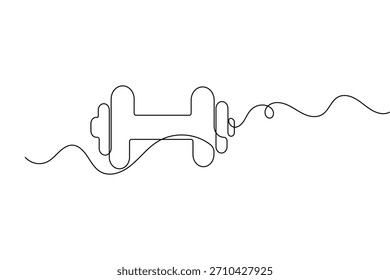 Mancuerna continua de una línea de dibujo minimalista Vector aislado plano boceto ilustración