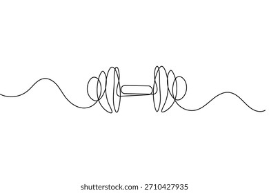 Mancuerna continua de una línea de dibujo minimalista Vector aislado plano boceto ilustración