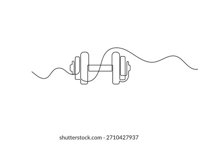Mancuerna continua de una línea de dibujo minimalista Vector aislado plano boceto ilustración