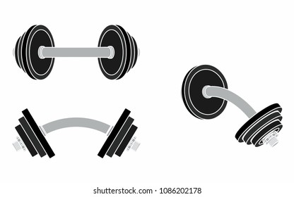 Dumbbell curved, without outline and colored