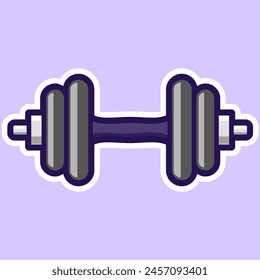 dumbbell digital sticker vector illustration