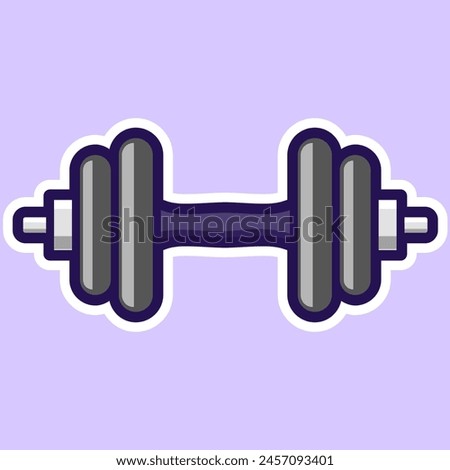 dumbbell digital sticker vector illustration